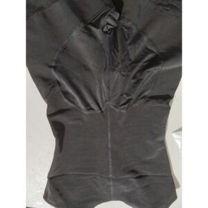 SHAPERX Black Open Bust Bodysuit Shapewear Style 5258 Size S/M Mid Thigh Shaper